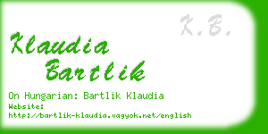 klaudia bartlik business card